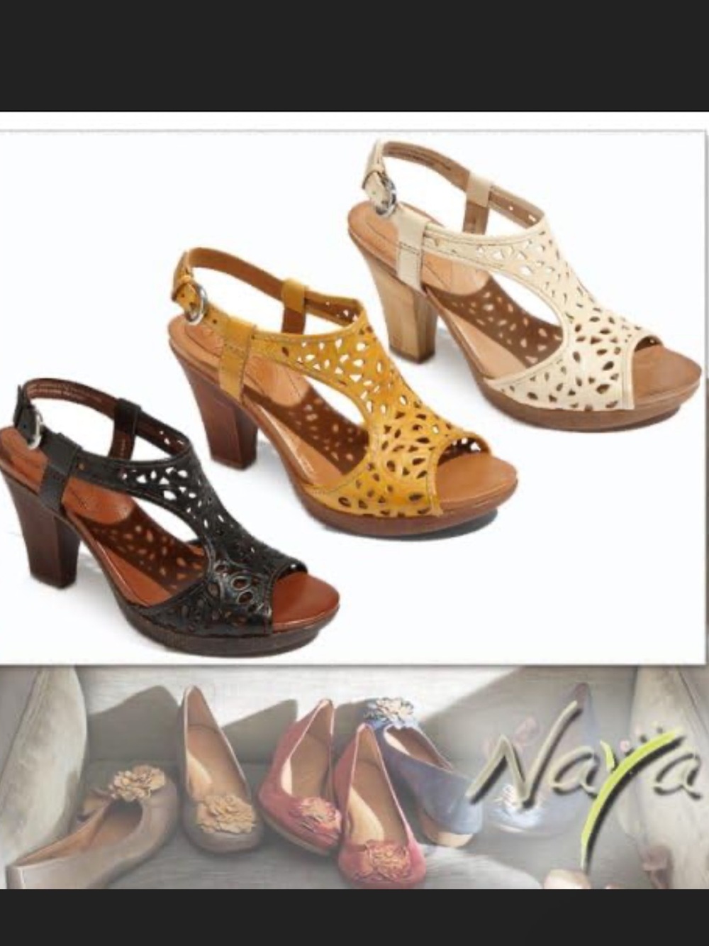 Naya Alpine Laser Cut Tan Leather Slingback Sandal Pumps 8.5 Classic Boho Summer - Picture 16 of 16